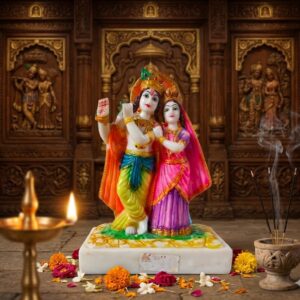 RC-1099 ( Divine Radha Krishna Loving Pair Marble Idol ) Height-9 INCH | Width-6 INCH