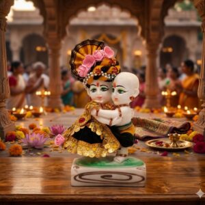 S.k ( Radha Krishna (Loving Embrace Radha Krishna Idol) ) Height-11 INCH | Width-6 INCH