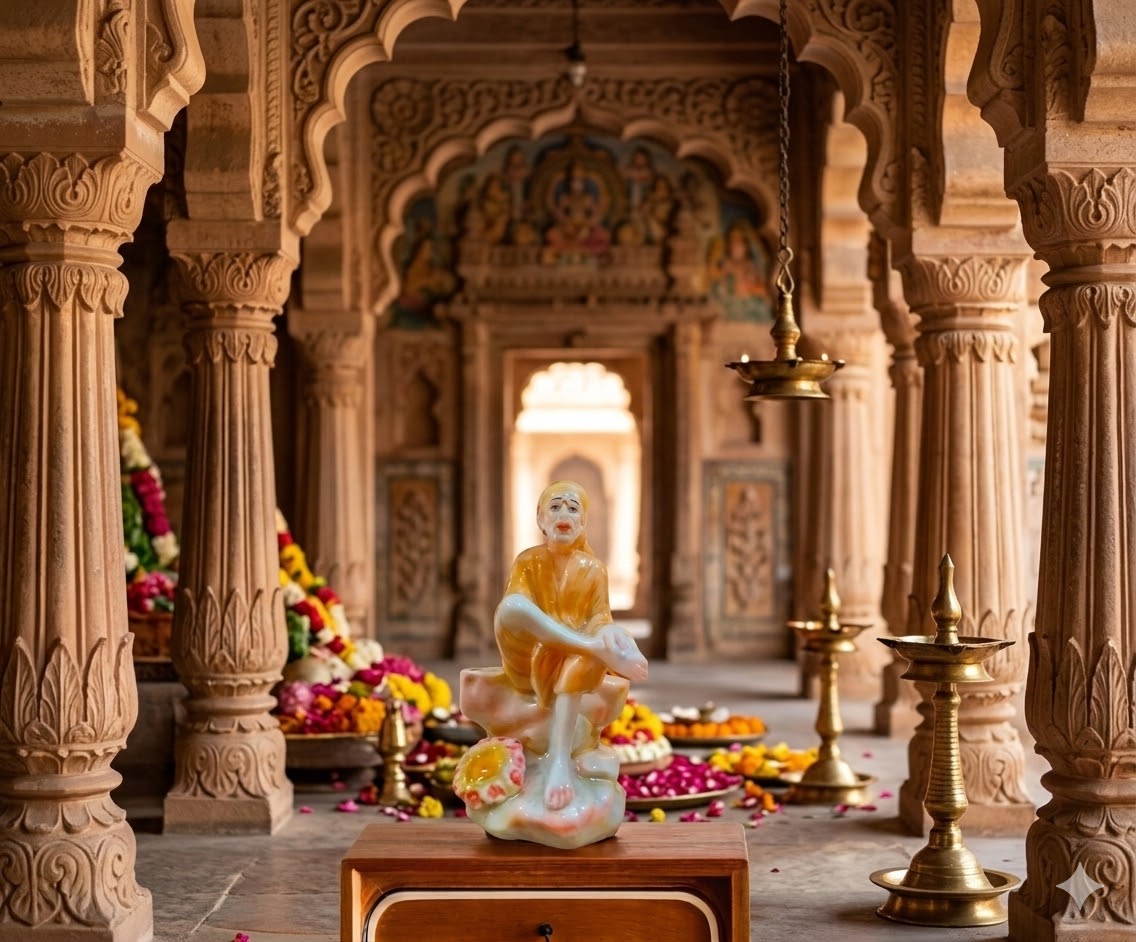 Sai ji ( Sacred Sai Baba of Shirdi Sitting Idol ) Height-6 INCH | Width-3 INCH