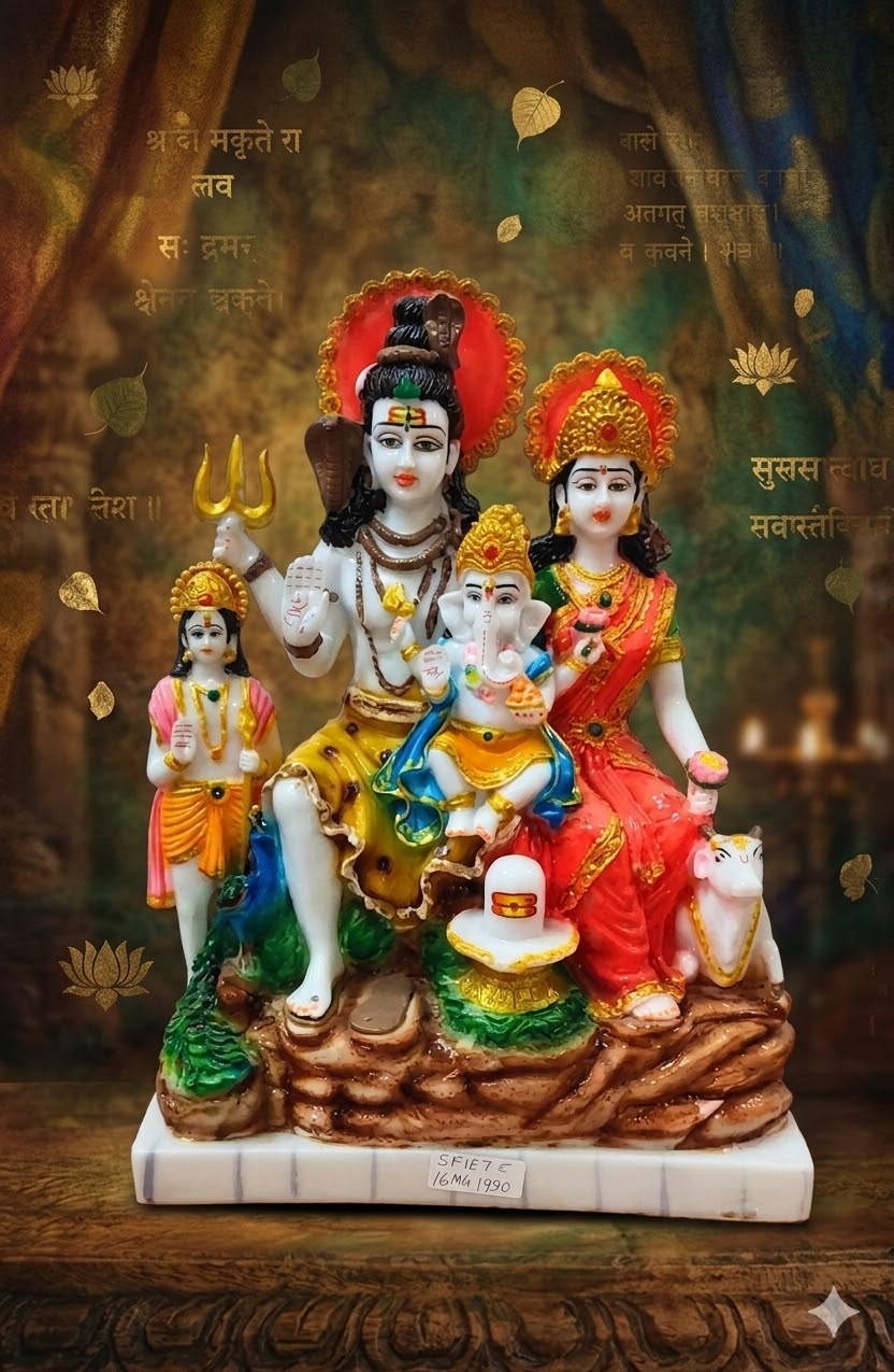 SP-18 C ( Shiva Parivar (Divine Family of Lord Shiva ) Height-18 INCH | Width-12 INCH