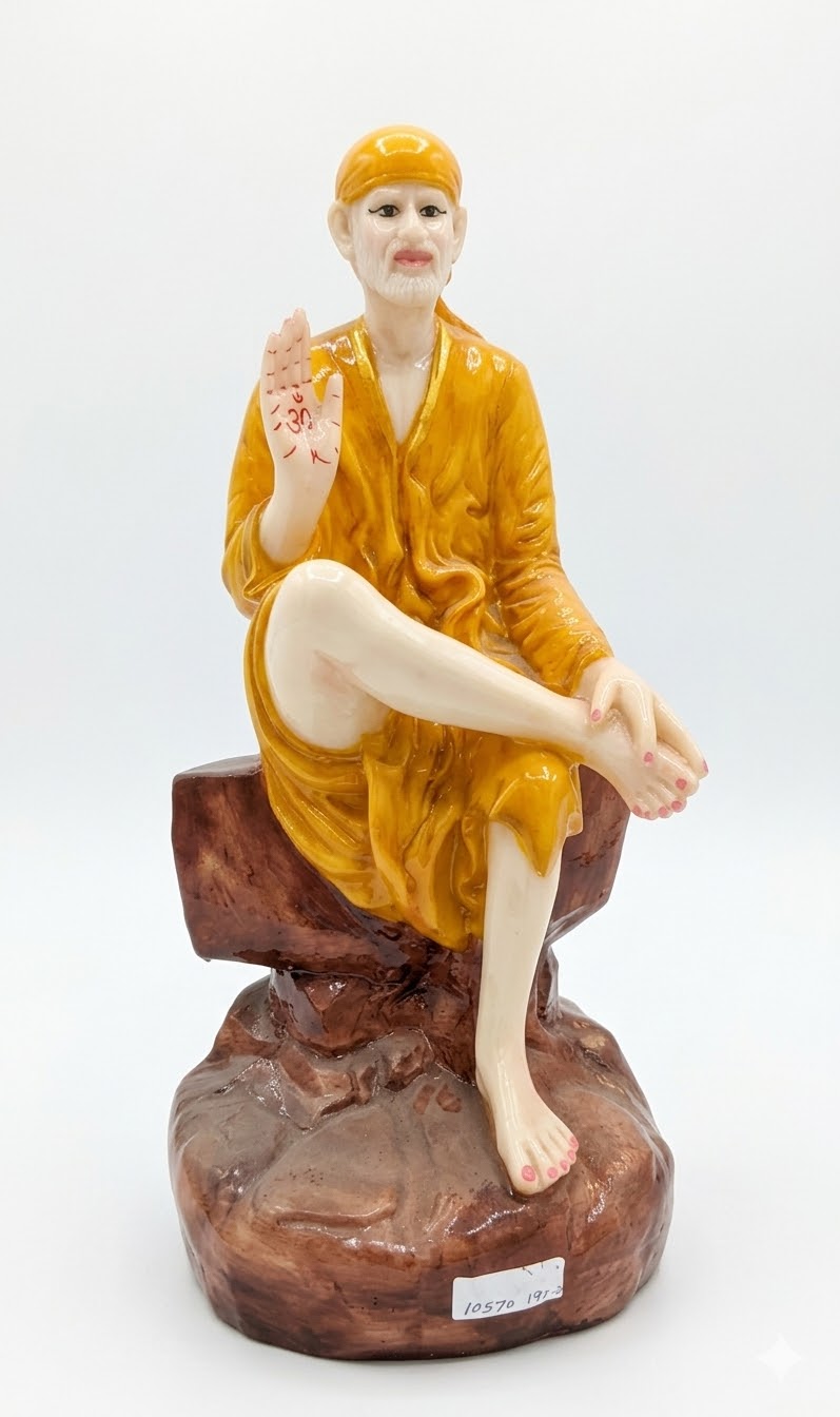 Sai Baba big ( Divine Blessings Sai Baba Marble Finish Idol ) Height-20 INCH | Width-8 INCH - Image 2