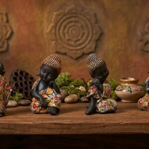 TAI TANIC ( Peaceful Baby Buddha Idol Set (4 Poses) ) Height-7 INCH | Width-4 INCH