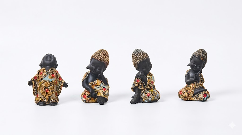 TAI TANIC ( Peaceful Baby Buddha Idol Set (4 Poses) ) Height-7 INCH | Width-4 INCH - Image 2