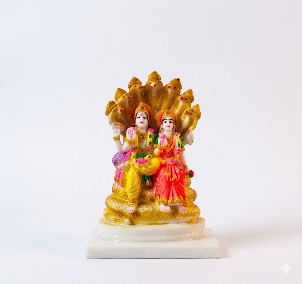 VL Color 84 ( Divine Vishnu & Lakshmi Sheshnag Idol ) Height-9 INCH | Width-6 INCH - Image 2