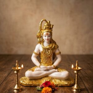WG-515 ( Divine Meditative Lord Shiva Golden Idol ) Height-22 INCH | Width-18 INCH