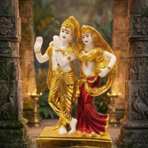 WG-612 ( Divine Radha Krishna Golden Elegance Idol ) Height-19 INCH | Width-11 INCH