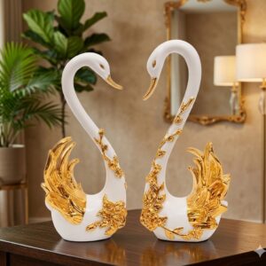 YS-38R 1X2 ( Golden Elegance Swan Duo Figurines ) Height-13 INCH | Width-6 INCH