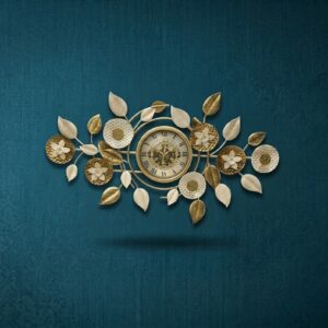Ys 1125 Artisan Gold Floral Wall Clock