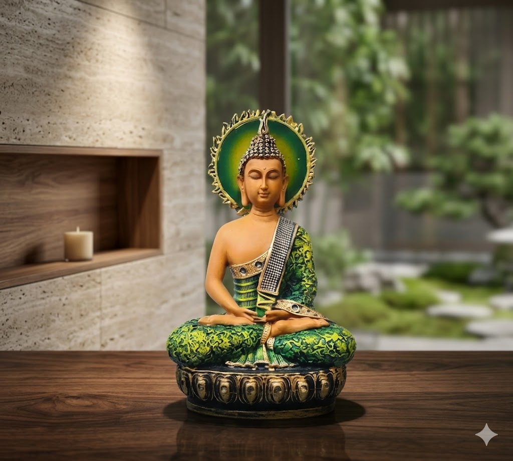 001 ( Serene Buddha Green Aura Idol )