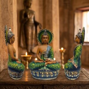 1001 ( Serene Green Meditating Gautama Buddha Statue )