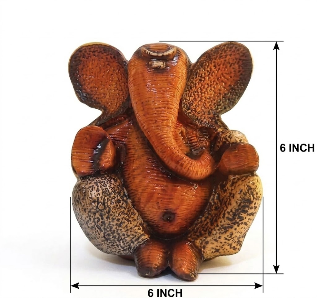 1001 LADDU I GANESH ( Traditional Handcrafted Laddu Style Lord Ganesha Idol – Rustic Finish Decorative & Spiritual Statue ) - Image 2