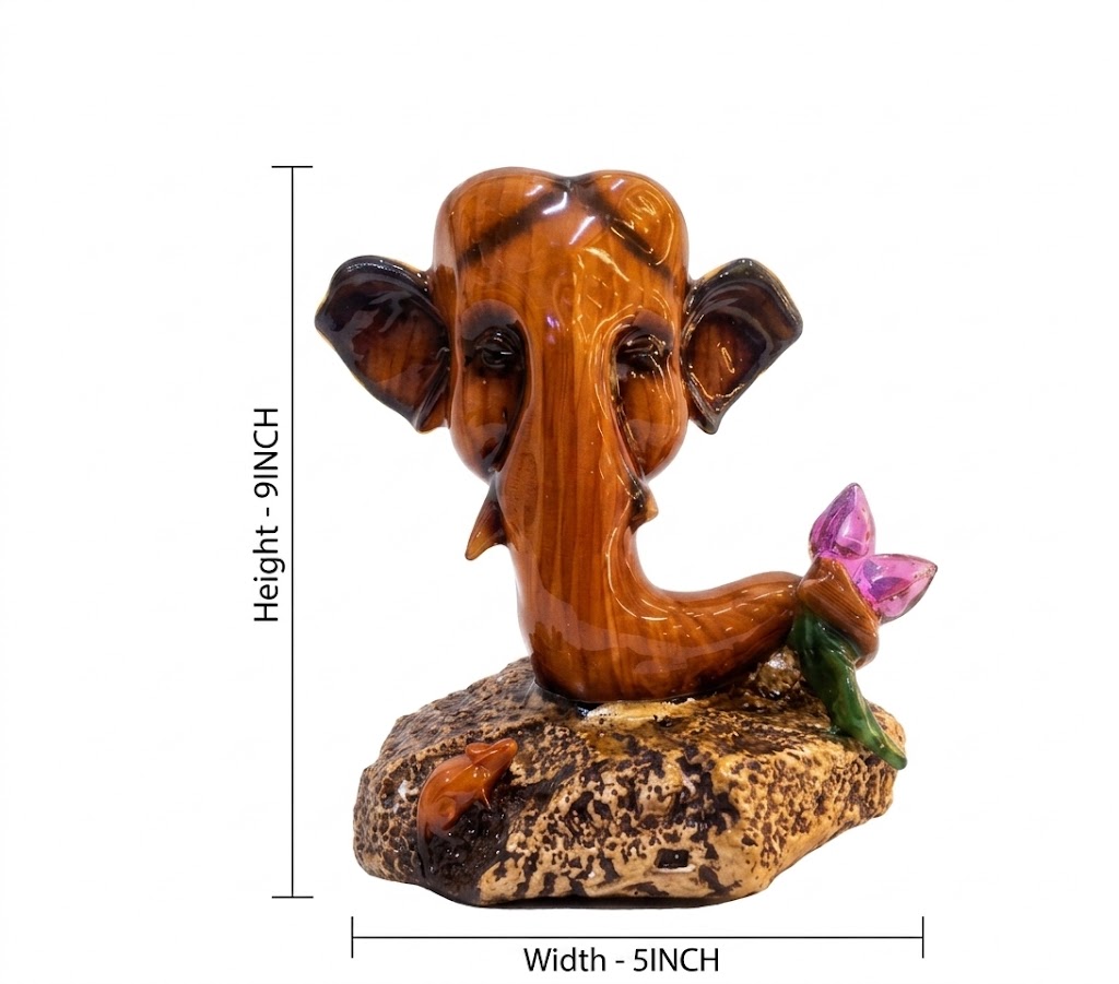 1002 MUNDI GANESH ( Artistic Mundi Style Lord Ganesha Face Idol – Handcrafted Decorative & Spiritual Showpiece ) - Image 2