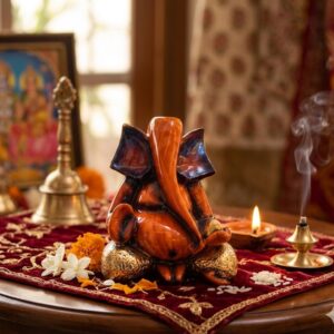 1003 ( Elegant Handcrafted Ganesh Idol – Glossy Ceramic Decorative Statue )