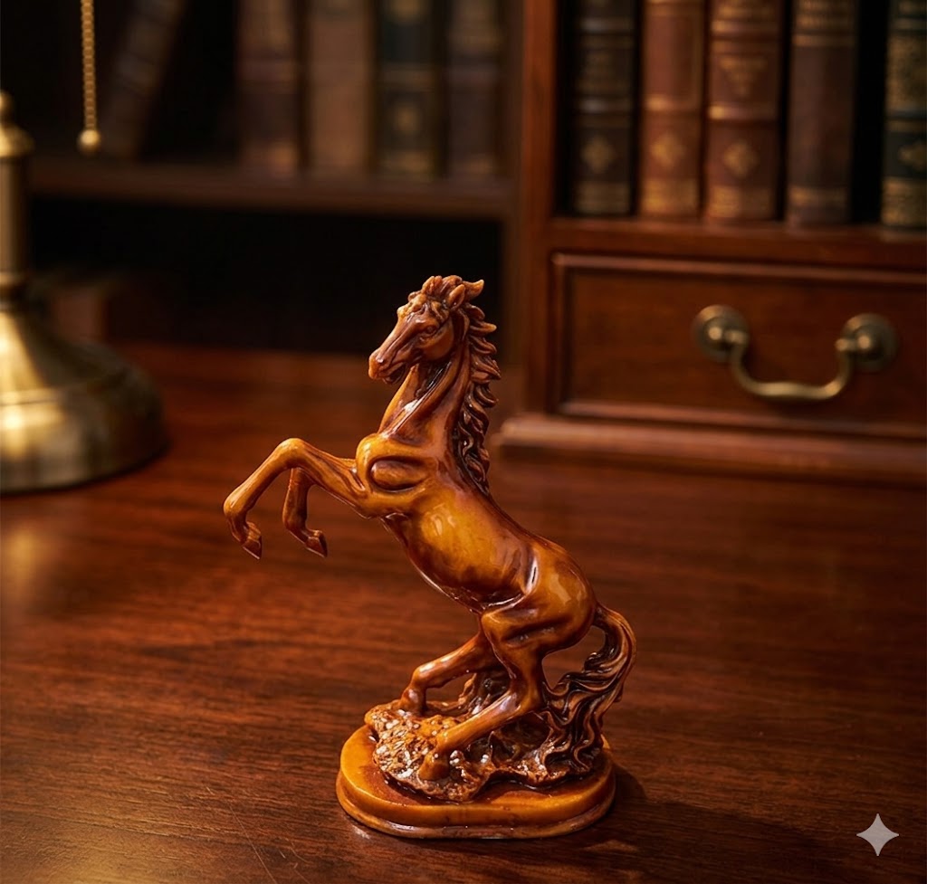 110 HORSE BROWN ( Royal Rising Horse Decorative Showpiece (Brown Finish) )