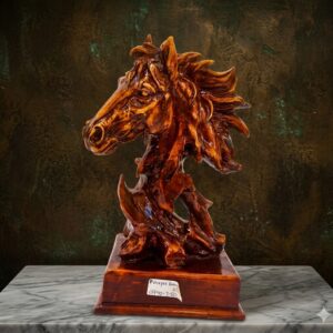 114 HORSE BROWN ( Majestic Horse Head Artistic Showpiece (Brown Gloss Finish) )