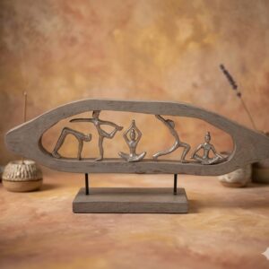 1379 ( Artistic Yoga Pose Wooden Frame Sculpture Showpiece )