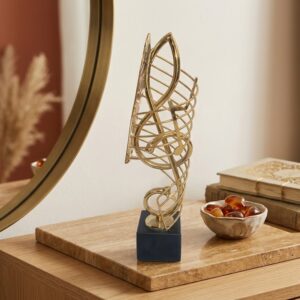 1388 ( Golden Harmony Musical Notes Sculpture with Black Base )