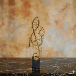 1389 ( Grande Golden Symphony Musical Notes Sculpture with Black Base )