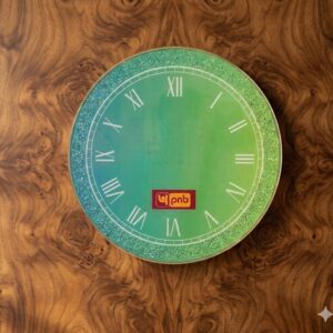 ( Emerald Gradient Roman Numeral Wall Clock )
