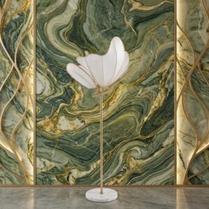 2206 ( Elegant Butterfly Design Floor Lamp with Marble )