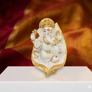 ( Divine Lord Ganesha Marble Finish Idol )