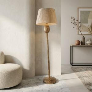 2500 ( Luxury Textured Gold Floor Lamp with Fabric Shade )