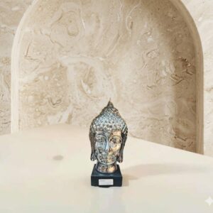 2745 ( Silver Buddha Head Decorative Statue )