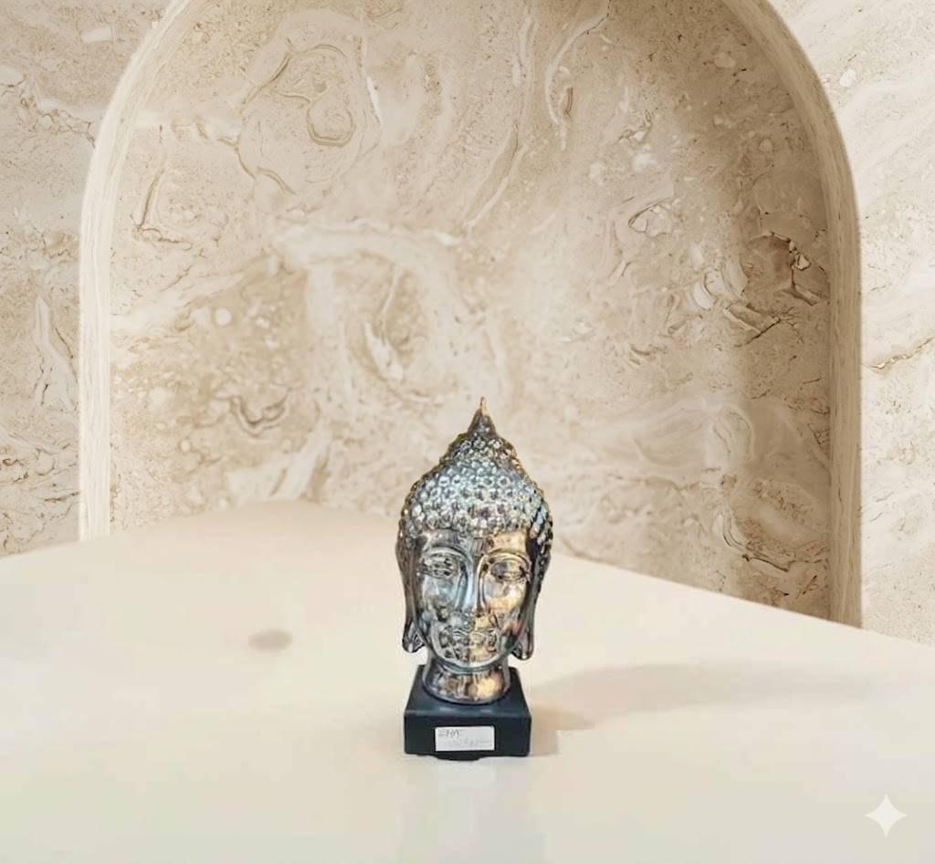 2745 ( Silver Buddha Head Decorative Statue )