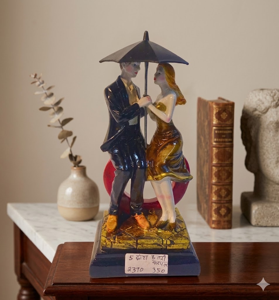 2NO CHOTA CHATRI COUPLE ( Romantic Umbrella Couple Showpiece – Love & Togetherness Figurine )