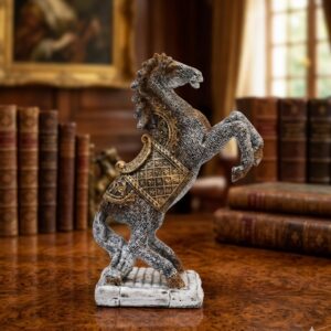 3070 ( Royal Antique Finish Rearing Horse Figurine – Decorative Showpiece )