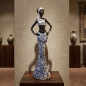 3304 ( Elegant Tribal Woman Figurine (Handcrafted Decorative Sculpture) )