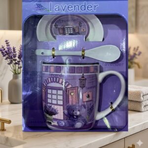 3373 ( Lavender Dream Teddy Mug Gift Set with Spoon & Plate ) PcsCtn.60