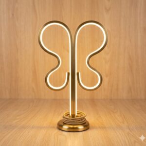3399 ( Elegant Butterfly LED Table Lamp with Gold Finish )