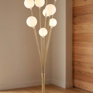 3462 ( Modern Globe Cluster Floor Lamp with Gold Finish )