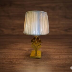 3495 ( Golden Floral Disc Table Lamp with Pleated Shade )