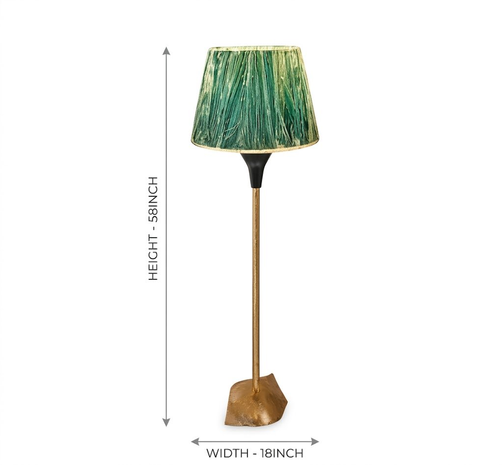 3498 ( Heritage Green Shade Floor Lamp with Antique Gold Base ) - Image 2