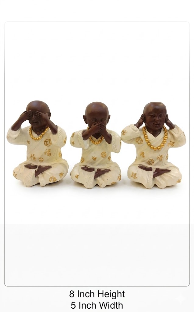 4018 ( Three Wise Monk Buddha Set (See No Evil, Hear No Evil, Speak No Evil) ) - Image 2