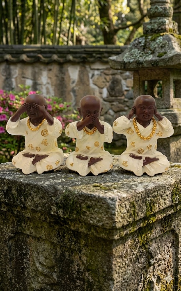 4018 ( Three Wise Monk Buddha Set (See No Evil, Hear No Evil, Speak No Evil) )