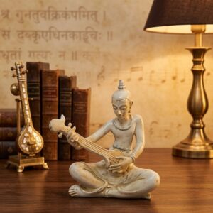 4022 ( Serene Musician Buddha Idol (Veena Playing – Antique Finish) )