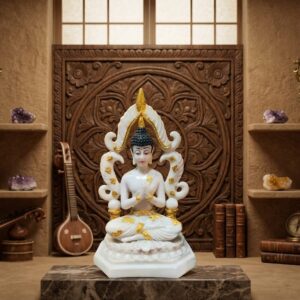 4043 ( Elegant Meditating Buddha Statue with Golden Accents )