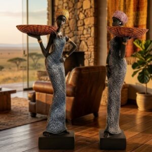 518 Nigro Doll ( Graceful Tribal Lady Decorative Basket Figurine )