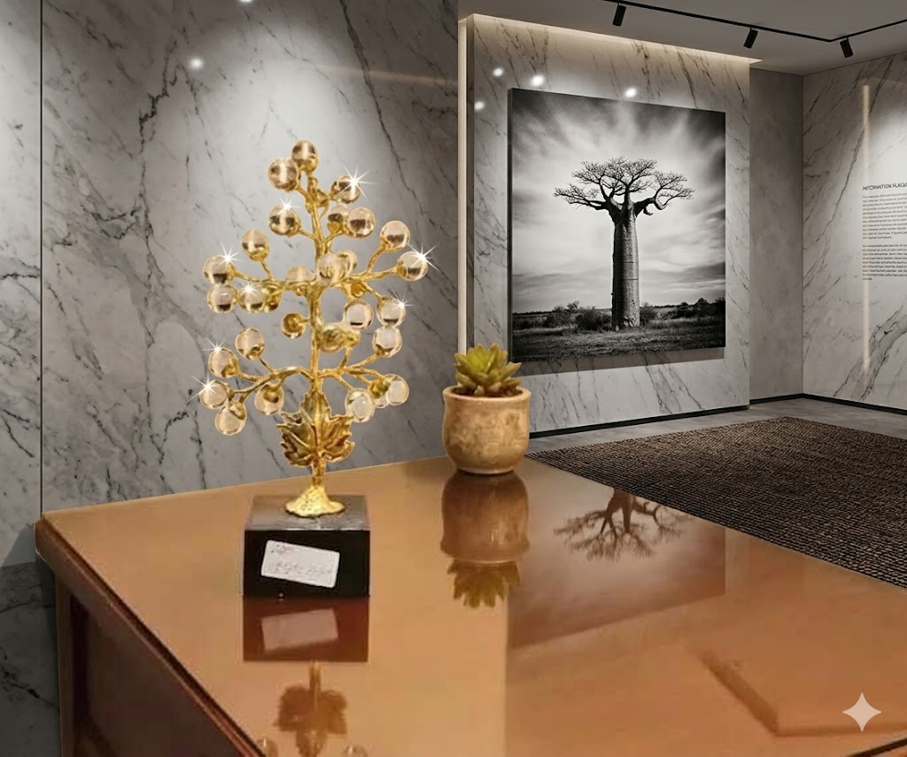 720 ( Golden Crystal Tree Decorative Showpiece )
