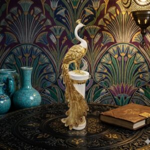 775 ( Royal Golden Peacock Floor Decorative Showpiece )