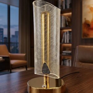AR3289 ( Elegant Wave Design LED Table Lamp (Golden Finish) ) PcsCtn.50