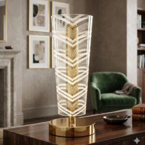 AR3291 ( Royal Chevron Glow LED Table Lamp (Golden Base) PcsCtn.50