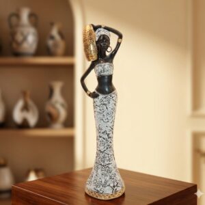 3305 ( Elegant Tribal Lady Figurine with Pot Décor Statue )
