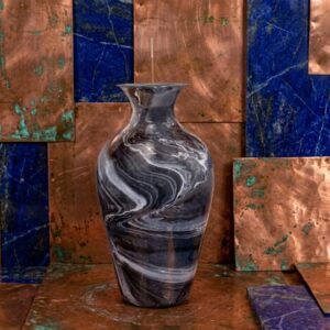 0013 (Midnight Marble Swirl Decorative Vase)
