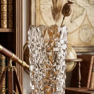 1101 ( Geometric Sculpted Crystal-Glass Vase )
