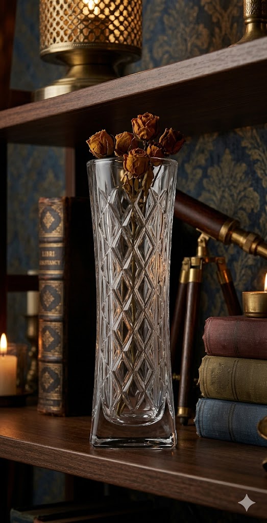 1102 (Crystal Elegance Diamond-Cut Glass Vase)