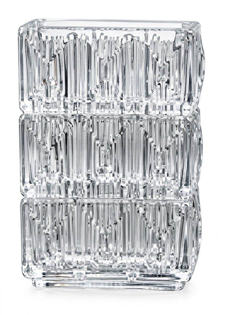 1105 (Modern Crystal Block Glass Flower Vase) - Image 2